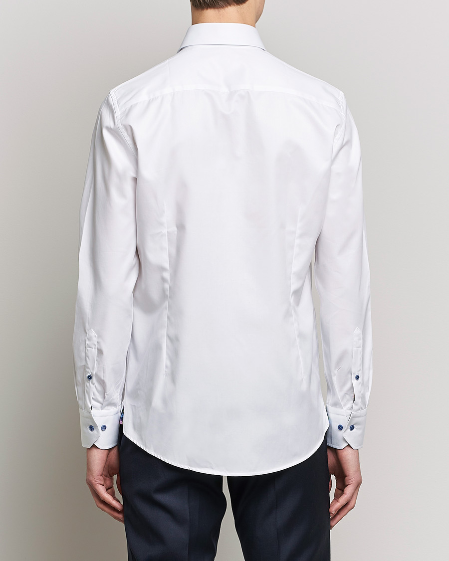 Heren | Overhemden | Stenströms | Slimline Cut Away Contrast Shirt White