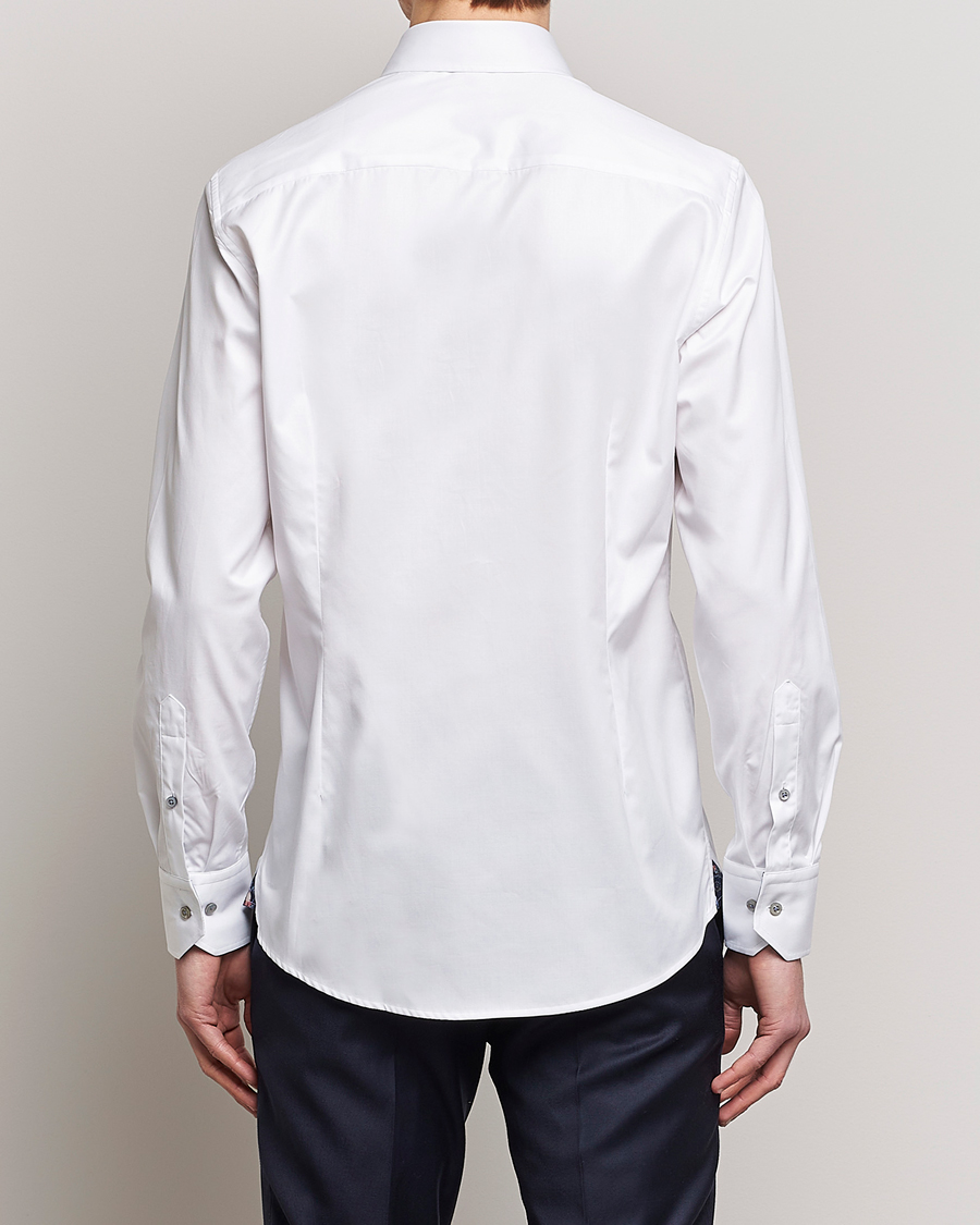 Heren | Overhemden | Stenströms | Slimline Cut Away Contrast Shirt White