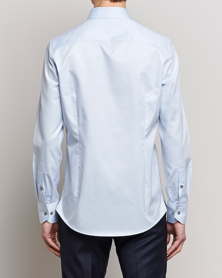 Heren | Overhemden | Stenströms | Slimline Cut Away Contrast Shirt Blue