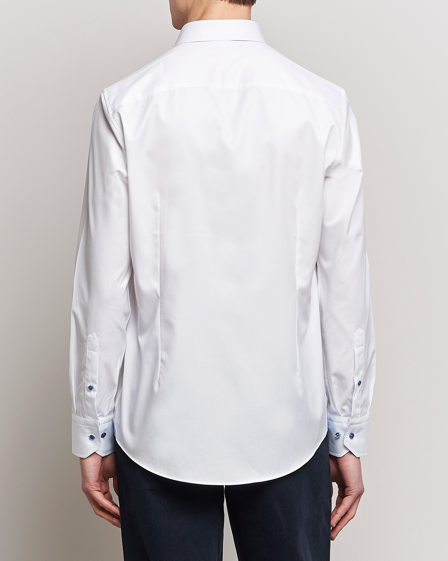 Heren | Overhemden | Stenströms | Slimline Cut Away Contrast Shirt White