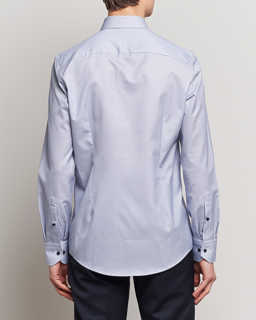 Heren | Overhemden | Stenströms | Slimline Cut Away Micro Print Shirt Blue