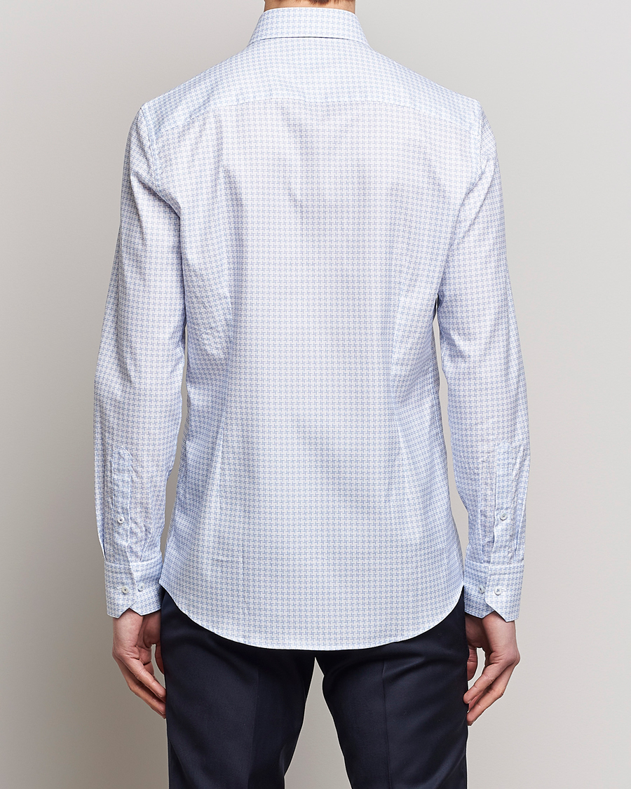 Heren | Overhemden | Stenströms | Slimline Cut Away Micro Print Shirt Blue