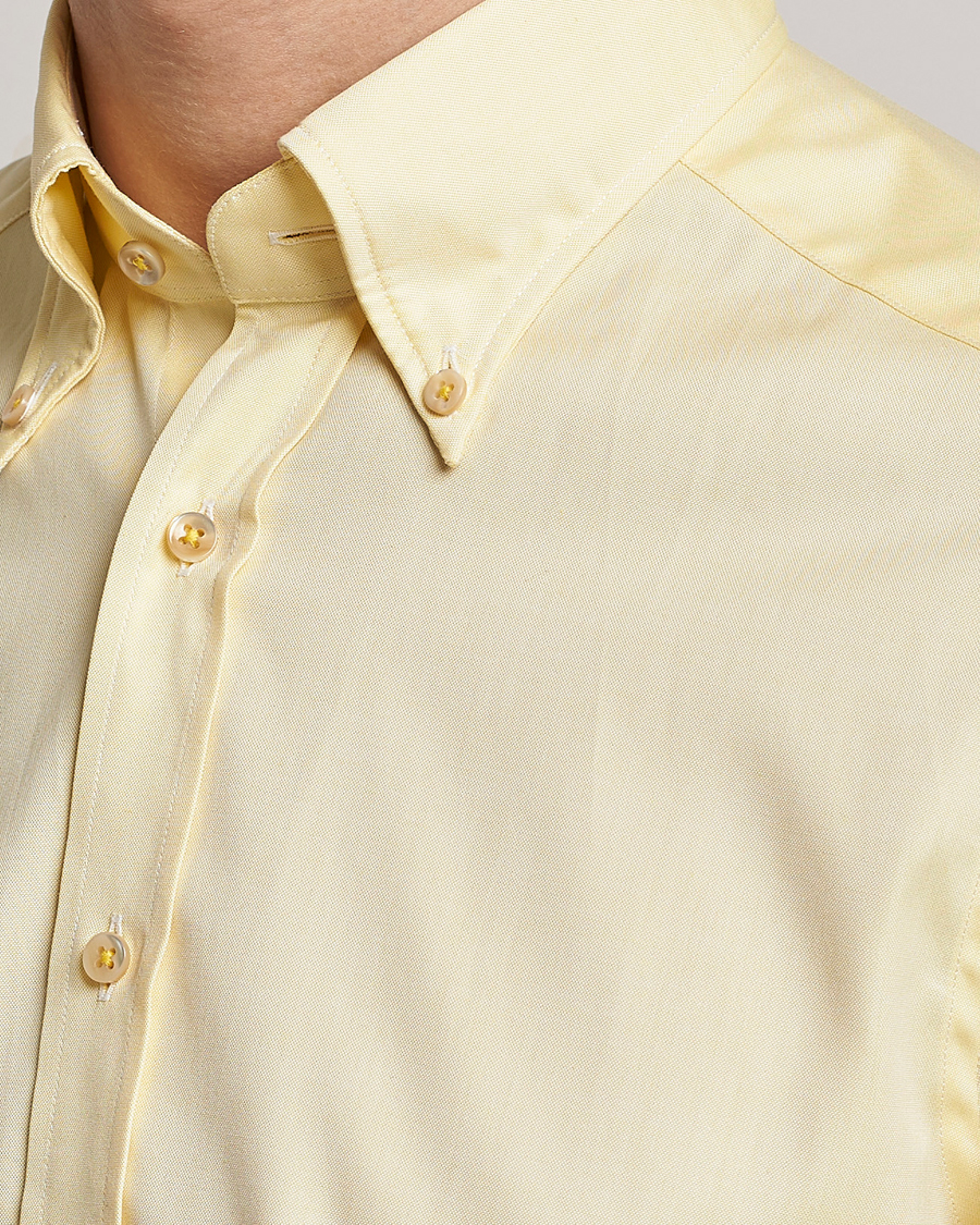 Heren | Overhemden | Stenströms | Slimline Button Down Pinpoint Oxford Shirt Yellow