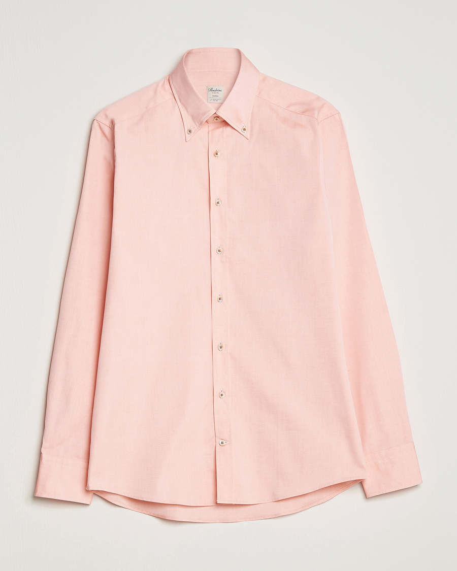 Heren | Overhemden | Stenströms | Slimline Button Down Pinpoint Oxford Shirt Orange