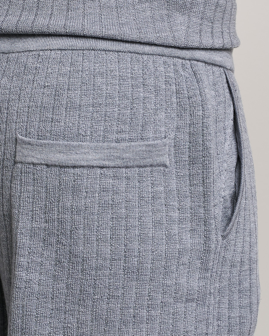Heren | Korte broek | Stenströms | Merino/Lyocell Ribbed Shorts Grey
