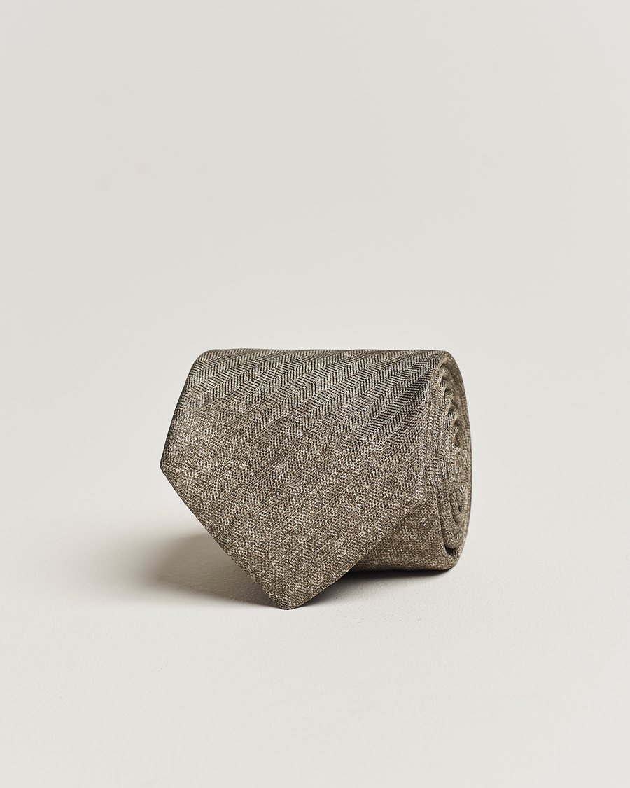 Heren | Stenströms Silk/Linen Tie Light Brown | Stenströms | Silk/Linen Tie Light Brown