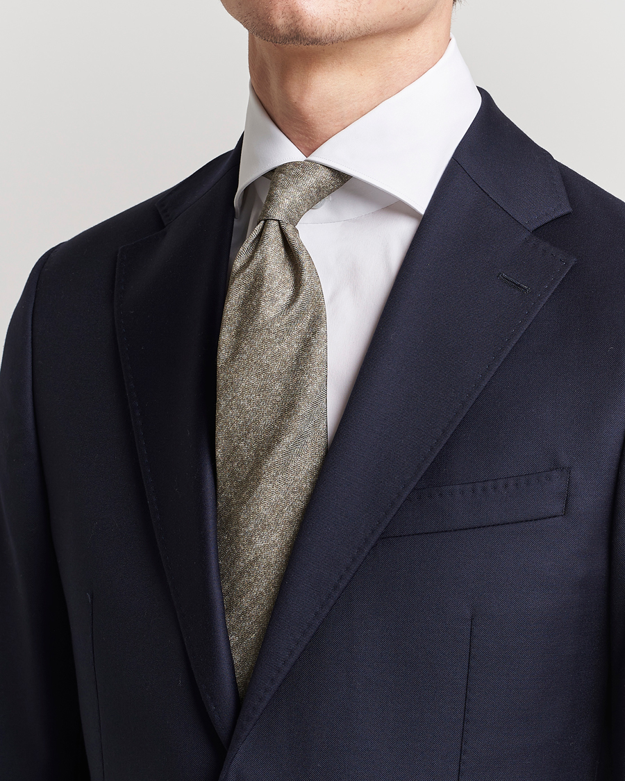 Heren | Stenströms Silk/Linen Tie Light Brown | Stenströms | Silk/Linen Tie Light Brown