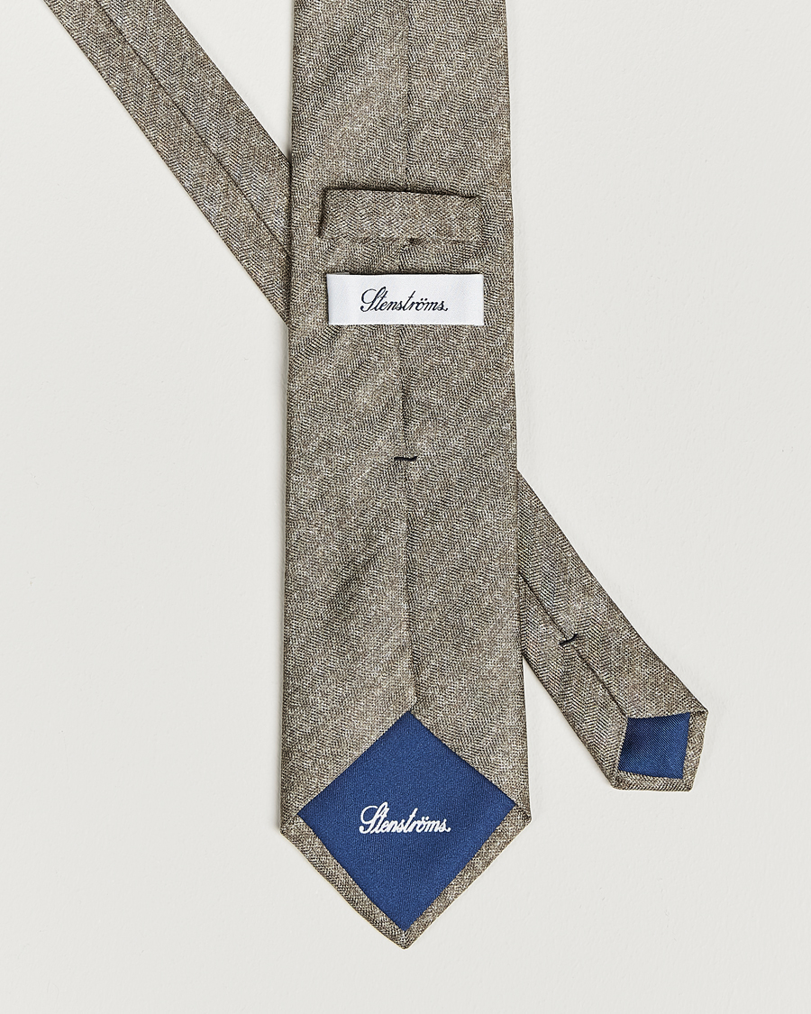 Heren | Stenströms Silk/Linen Tie Light Brown | Stenströms | Silk/Linen Tie Light Brown
