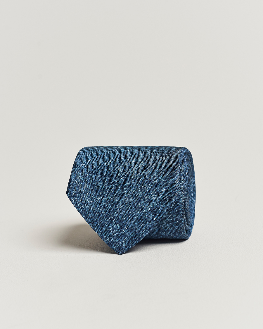 Heren | Stenströms Silk/Linen Tie Navy | Stenströms | Silk/Linen Tie Navy