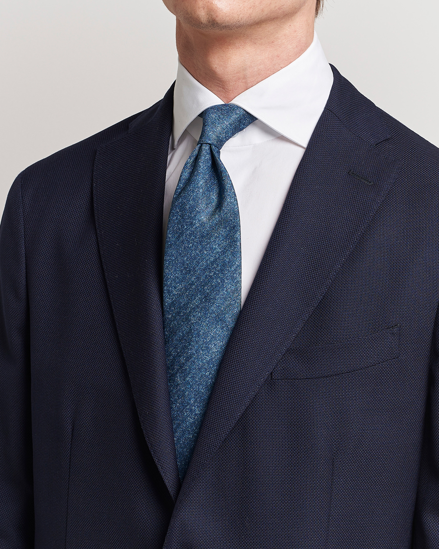 Heren | Stenströms Silk/Linen Tie Navy | Stenströms | Silk/Linen Tie Navy