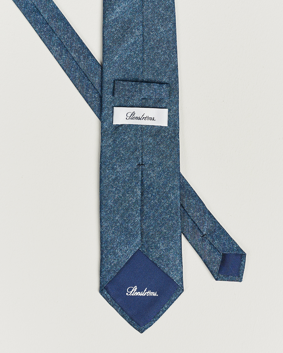 Heren | Stenströms Silk/Linen Tie Navy | Stenströms | Silk/Linen Tie Navy