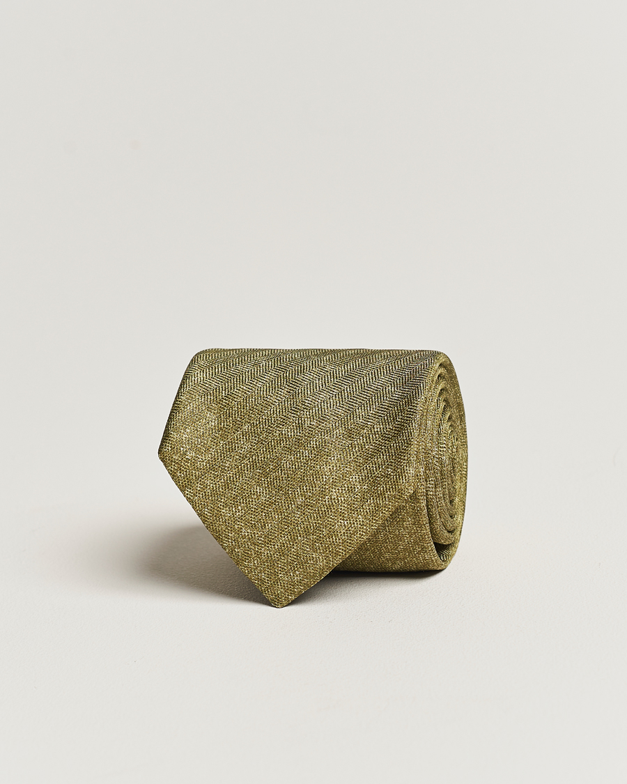 Heren | Stenströms Silk/Linen Tie Green | Stenströms | Silk/Linen Tie Green