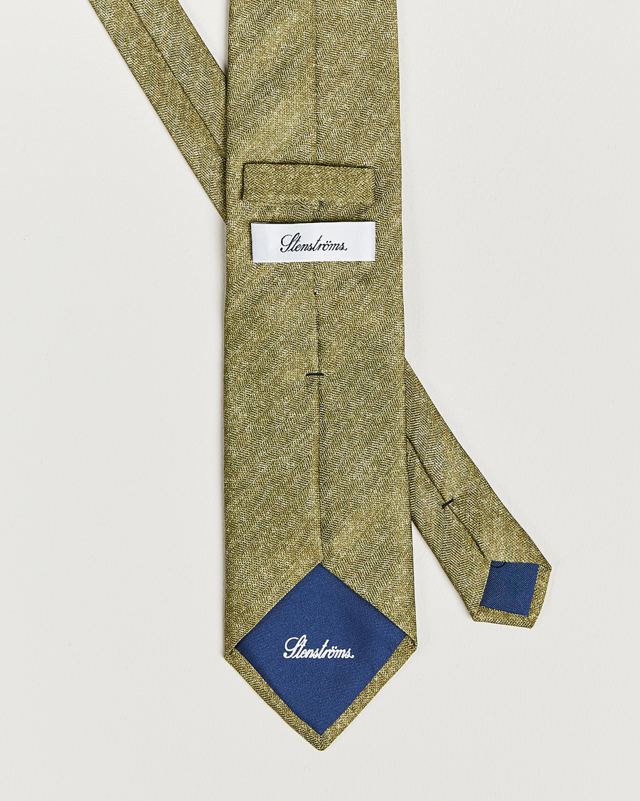 Heren | Stenströms Silk/Linen Tie Green | Stenströms | Silk/Linen Tie Green