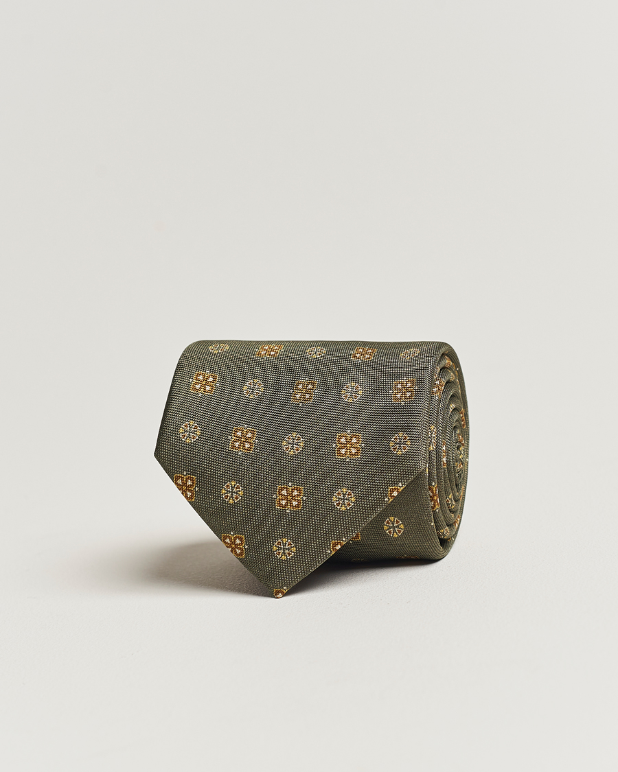 Heren | Stenströms Printed Silk Tie Grey | Stenströms | Printed Silk Tie Grey