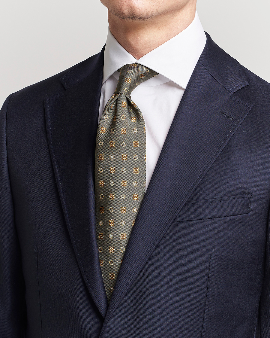 Heren | Stenströms Printed Silk Tie Grey | Stenströms | Printed Silk Tie Grey