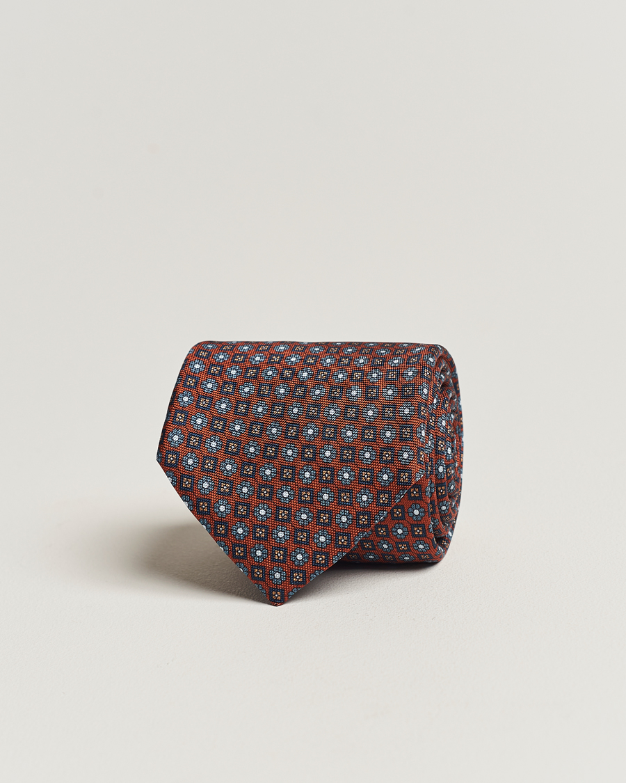 Heren | Stenströms Printed Silk Tie Red | Stenströms | Printed Silk Tie Red