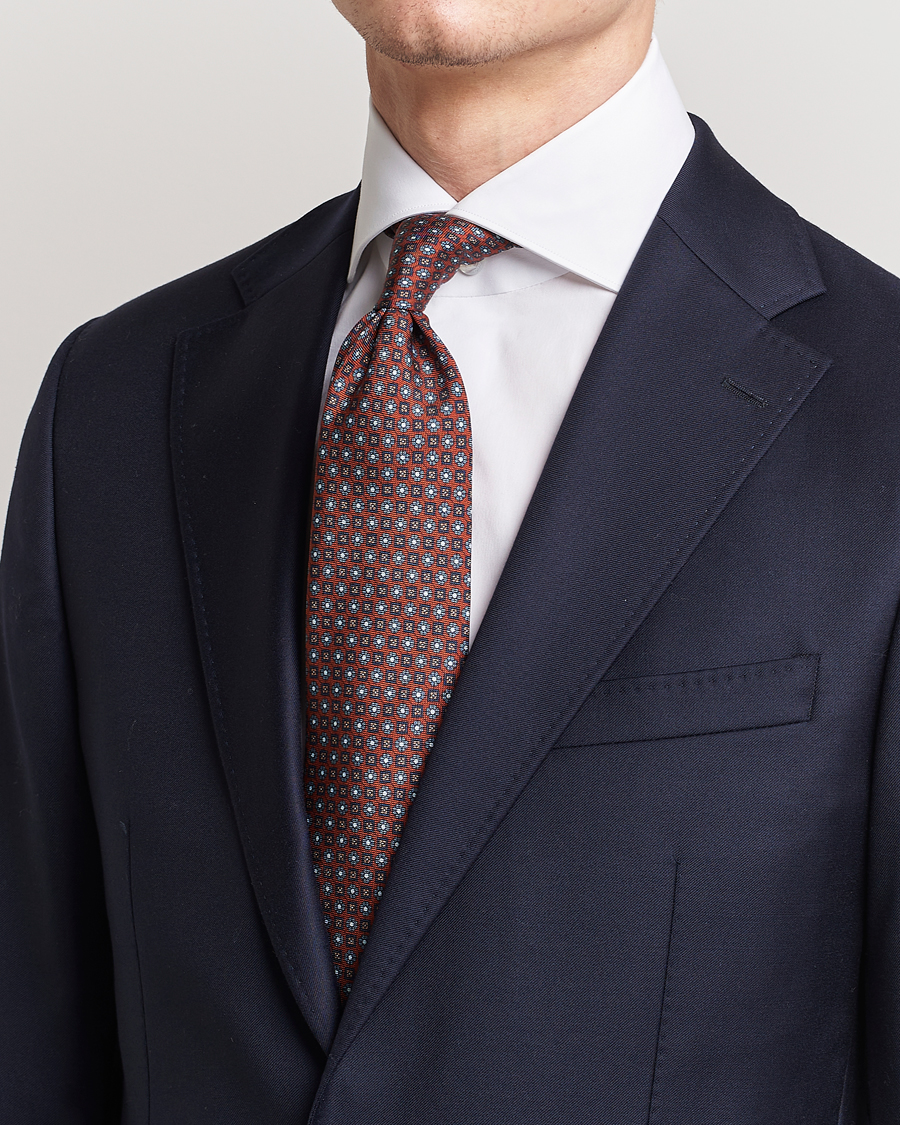 Heren | Stenströms Printed Silk Tie Red | Stenströms | Printed Silk Tie Red