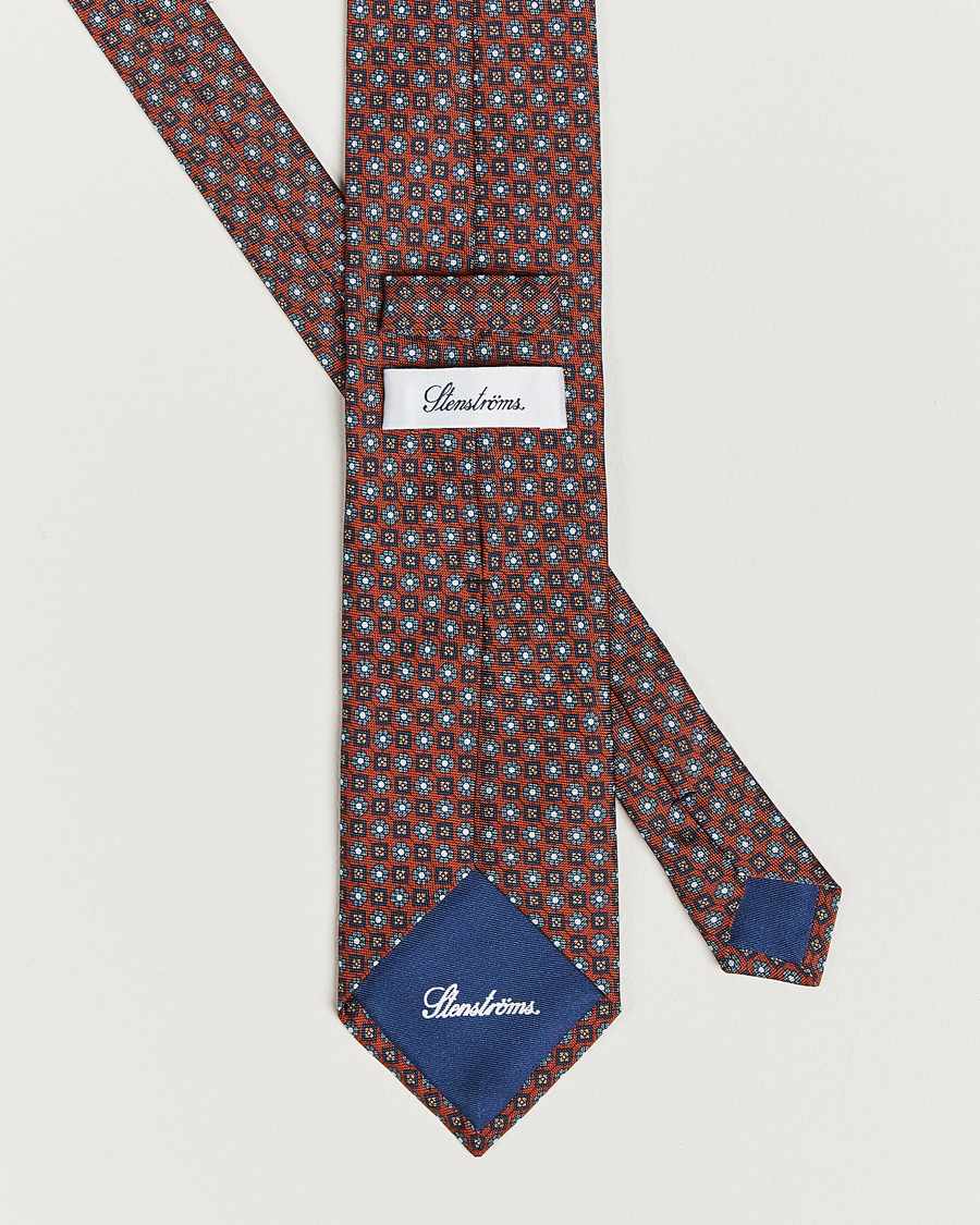 Heren | Stenströms Printed Silk Tie Red | Stenströms | Printed Silk Tie Red