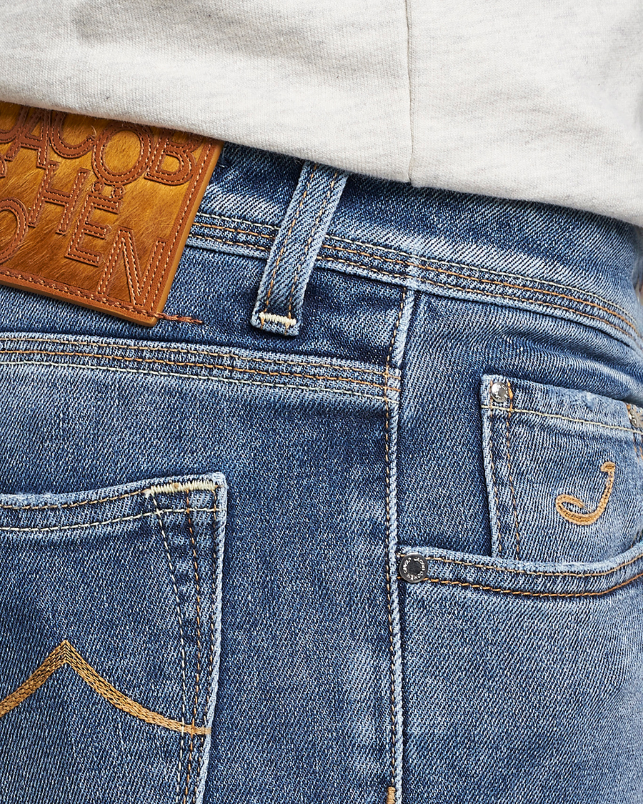 Heren | Jeans | Jacob Cohën | Nick Slim Fit Eco Friendly Stretch Jeans Mid Blue