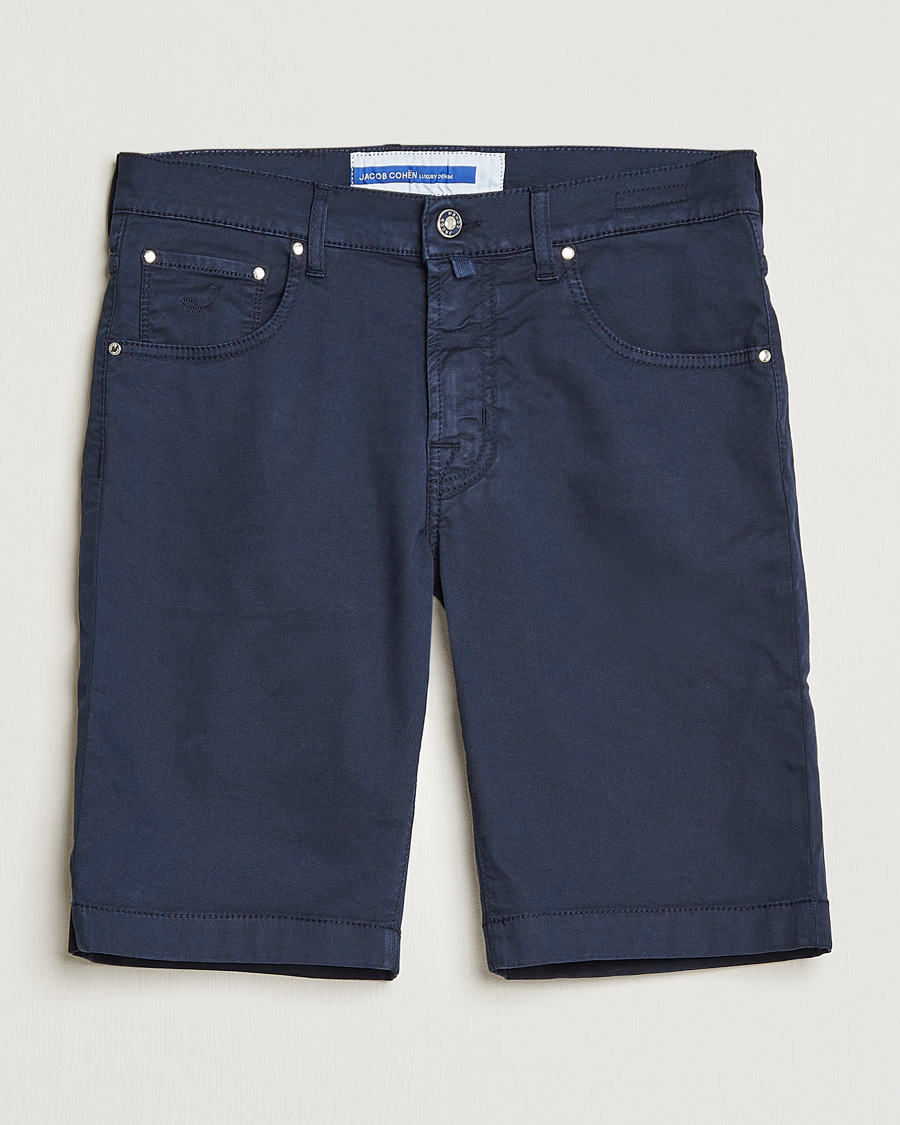 Heren | Korte broek | Jacob Cohën | Nicolas Cotton Twill Shorts Navy