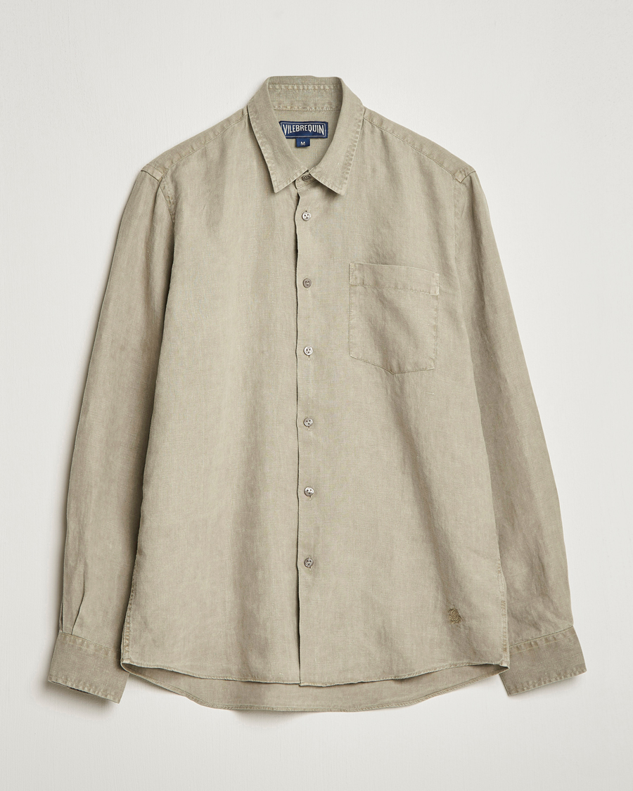 Heren | | Vilebrequin | Caroubis Linen Shirt Ecalyptus