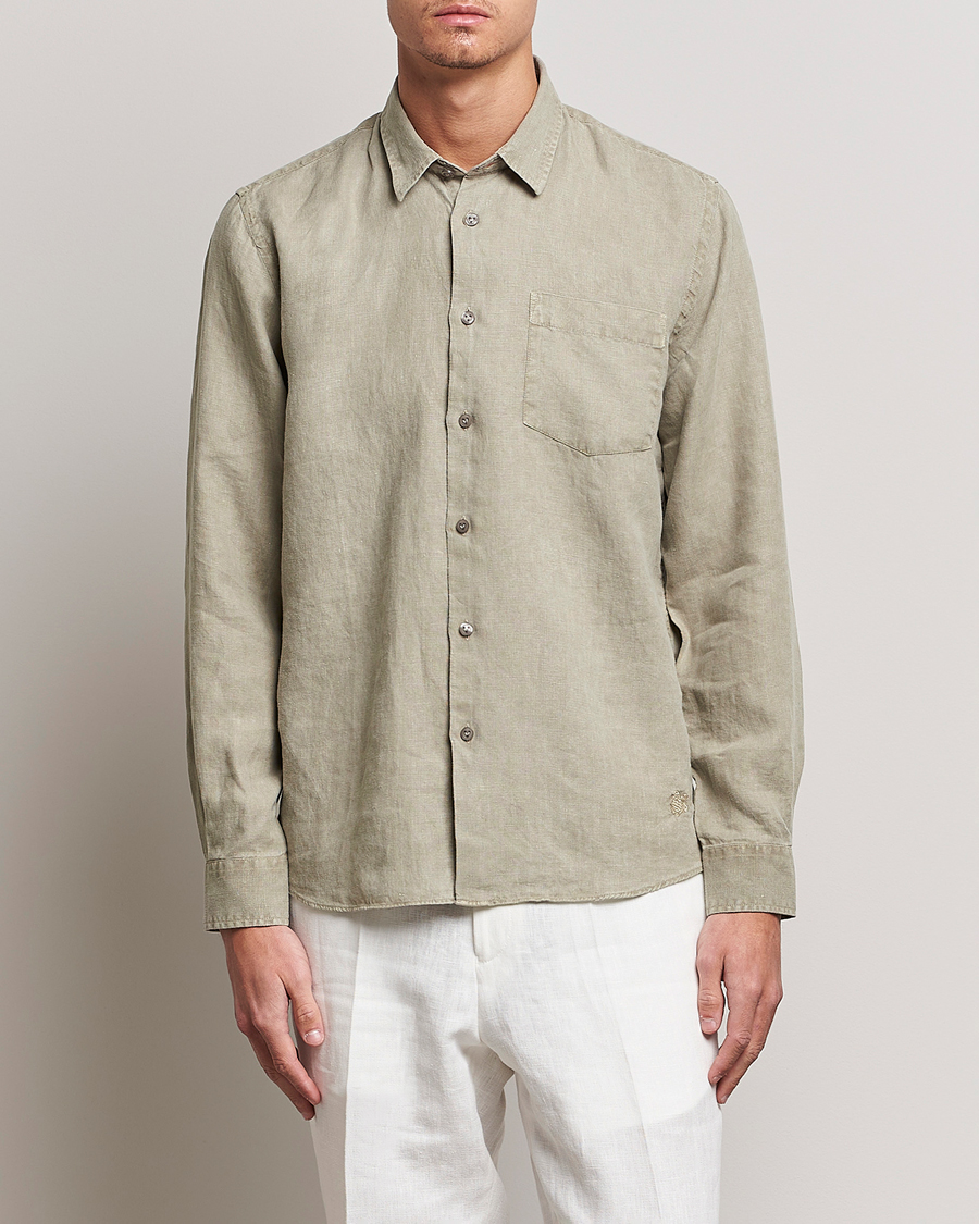 Heren | | Vilebrequin | Caroubis Linen Shirt Ecalyptus