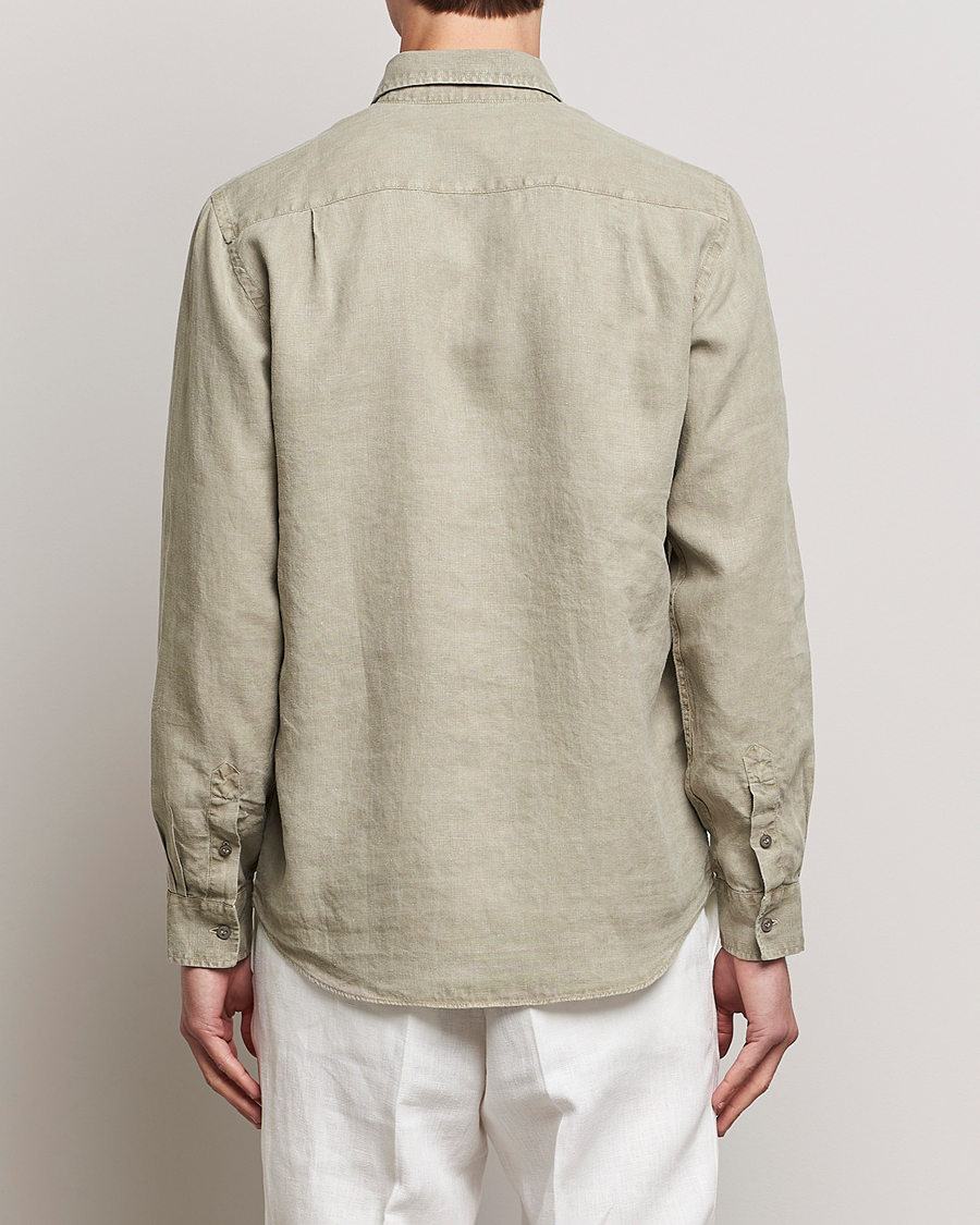 Heren | Overhemden | Vilebrequin | Caroubis Linen Shirt Ecalyptus