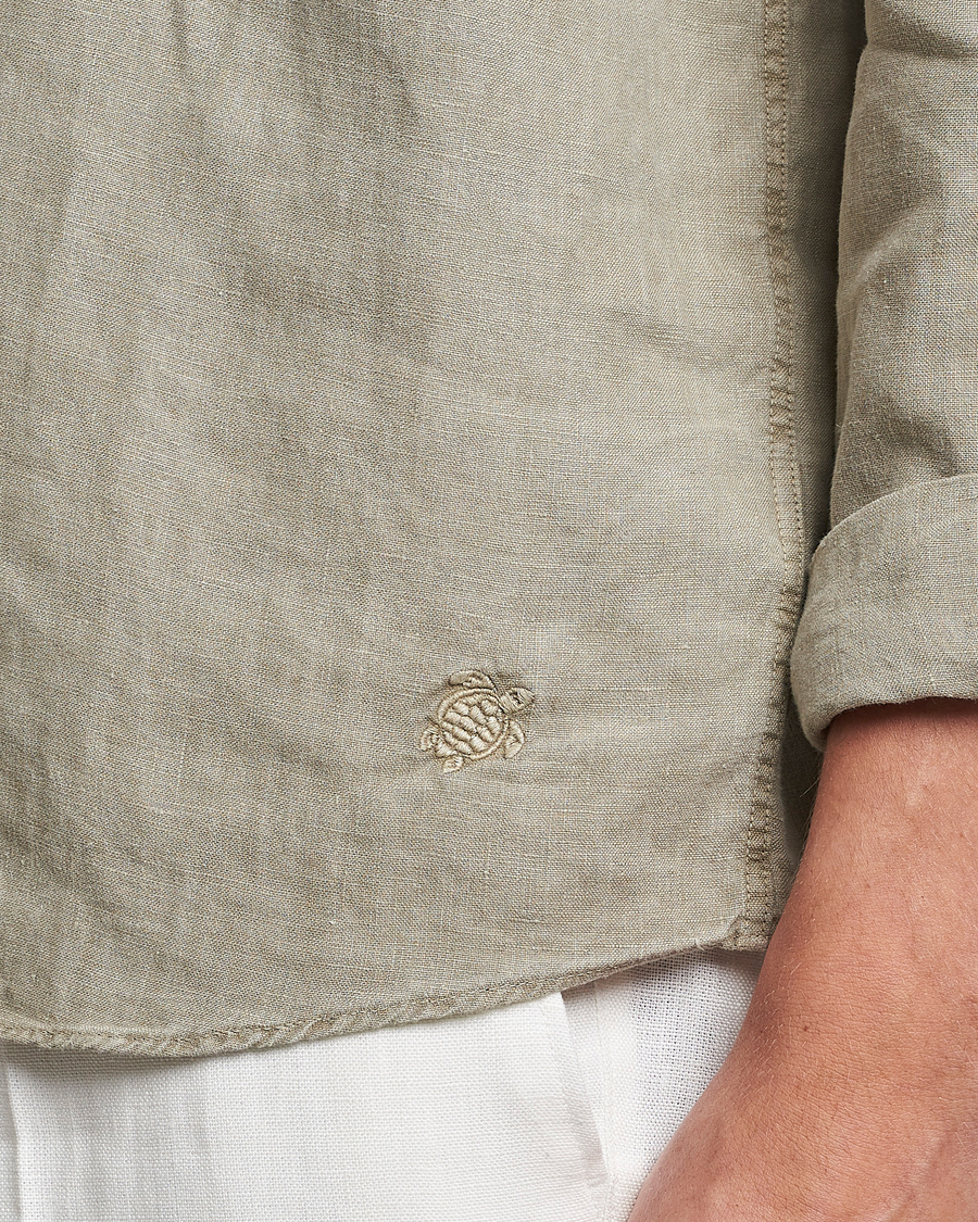 Heren | Overhemden | Vilebrequin | Caroubis Linen Shirt Ecalyptus