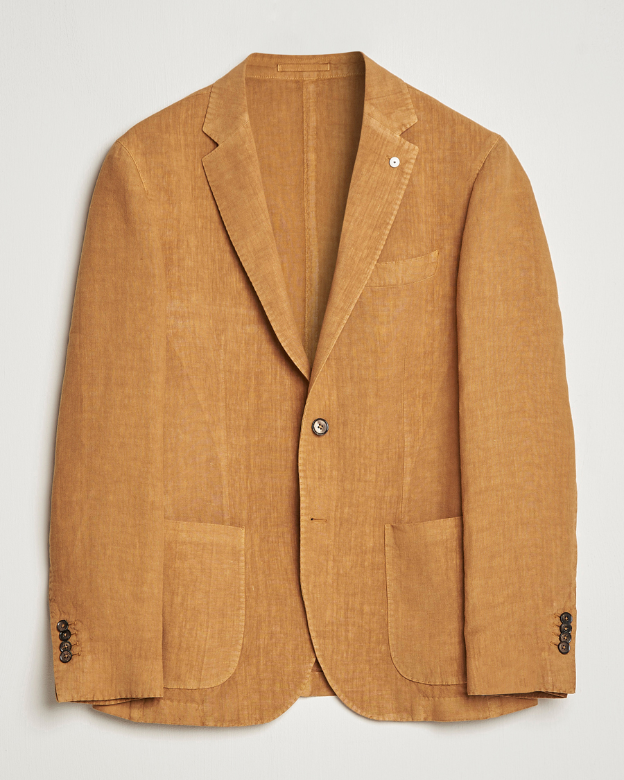 Heren | Blazers | L.B.M. 1911 | Jack Regular Fit Linen Blazer Camel