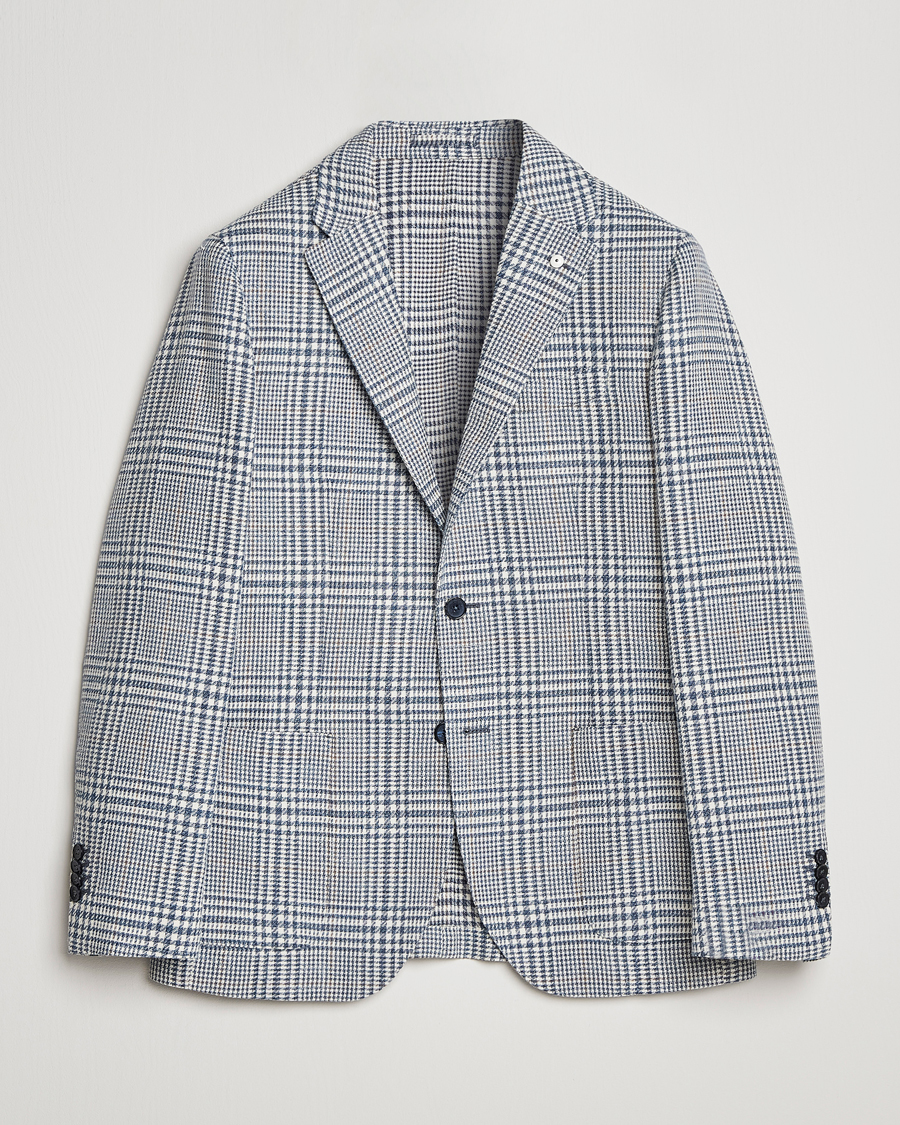Heren | Blazers | L.B.M. 1911 | Jack Regular Fit Houndstooth Checked Blazer Blue