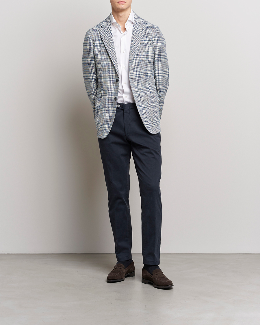 Heren | Blazers | L.B.M. 1911 | Jack Regular Fit Houndstooth Checked Blazer Blue