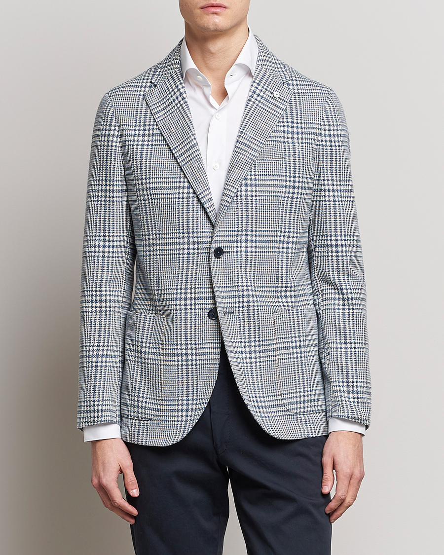Heren | Blazers | L.B.M. 1911 | Jack Regular Fit Houndstooth Checked Blazer Blue