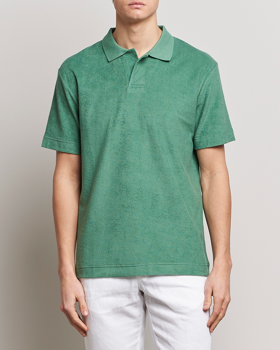 Heren | Sale Kleding | Sunspel | Towelling Polo Shirt Thyme Green