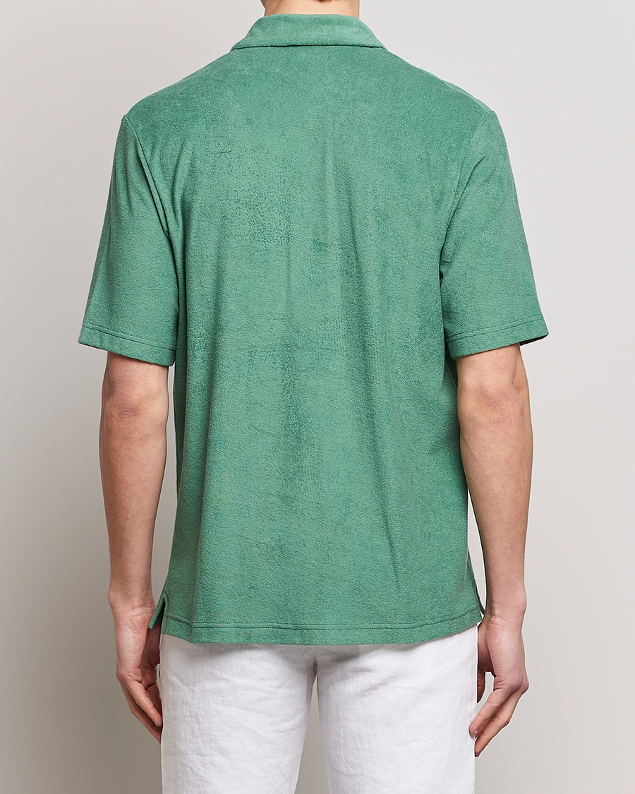 Heren | Overhemden | Sunspel | Towelling Camp Collar Shirt Thyme Green