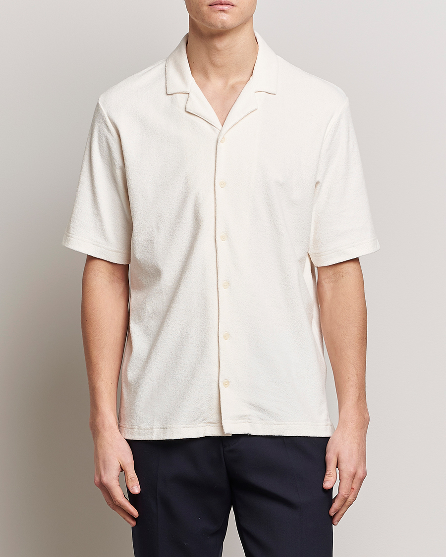 Heren | Sunspel | Sunspel | Towelling Camp Collar Shirt Archive White