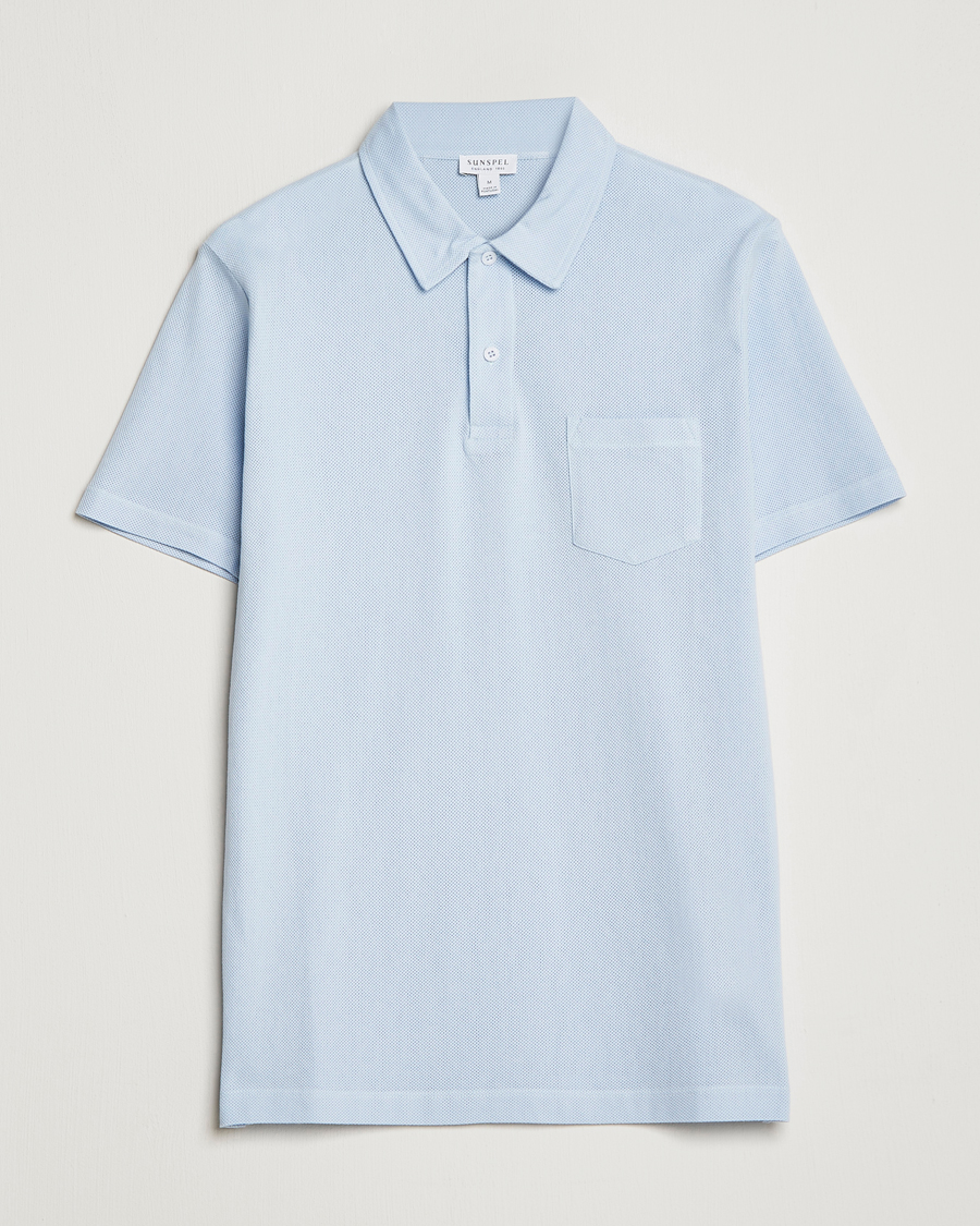 Heren | Polo's | Sunspel | Riviera Polo Shirt Pastel Blue
