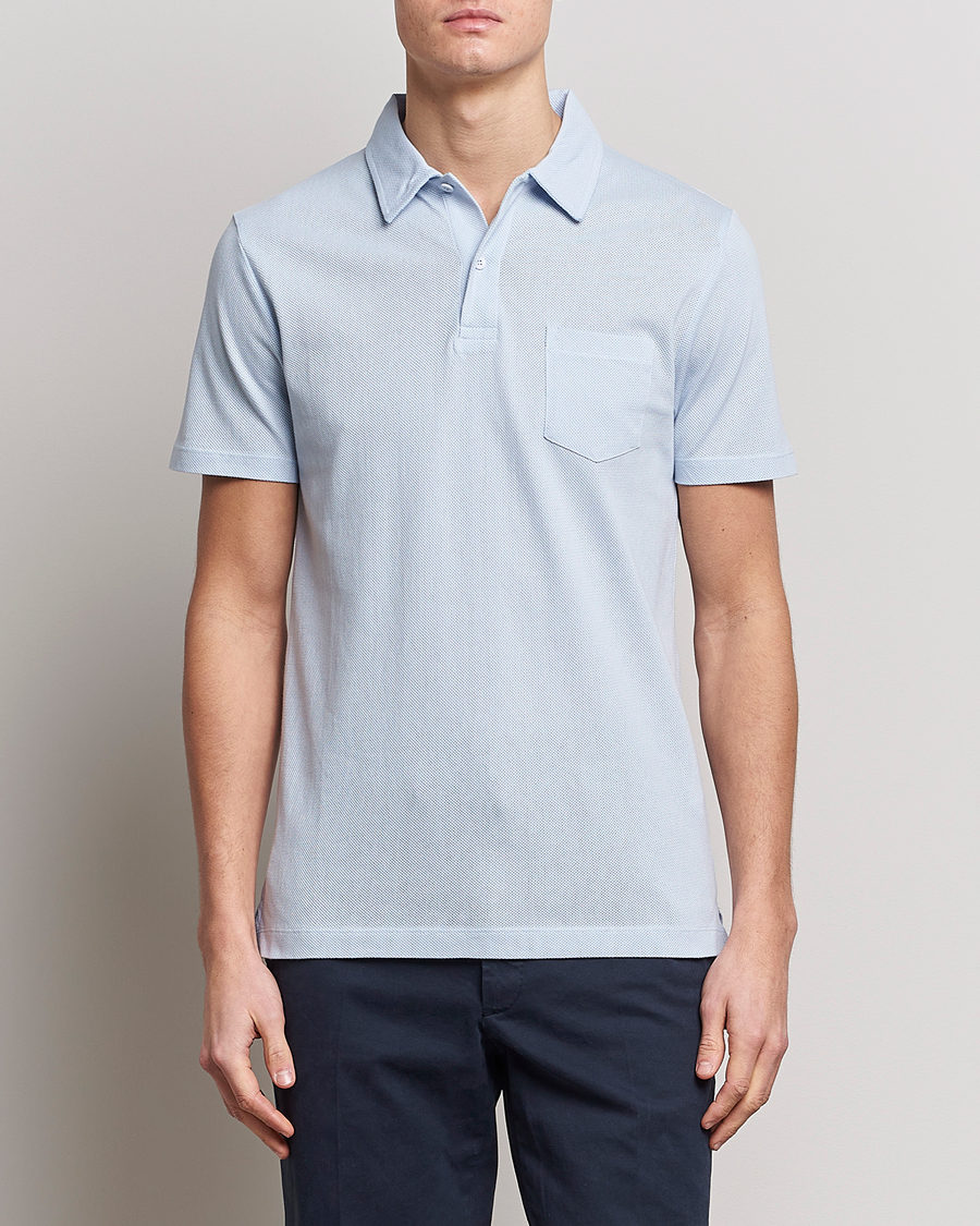 Heren | Polo's | Sunspel | Riviera Polo Shirt Pastel Blue