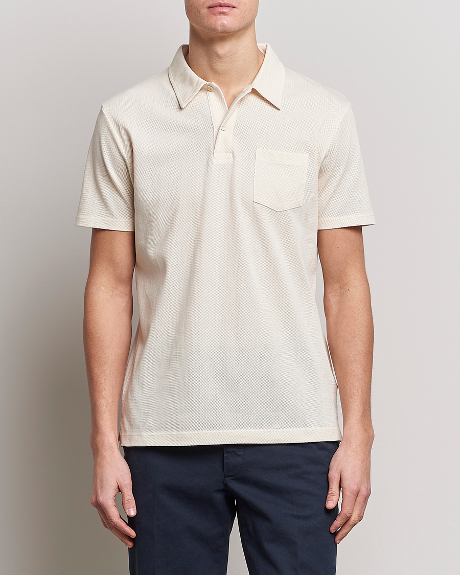 Heren | Poloshirts met korte mouwen | Sunspel | Riviera Polo Shirt Undyed