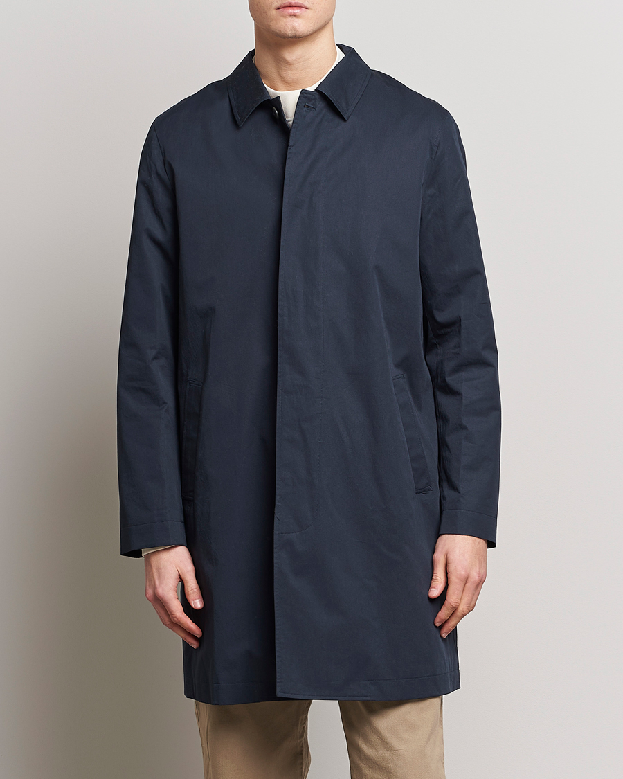 Heren | Kleding | Sunspel | Technical Cotton Mac Coat Navy