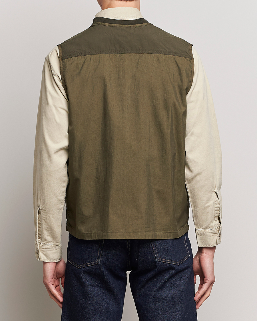 Heren | Gilets | orSlow | Cotton Nylon Utility Vest Army Green