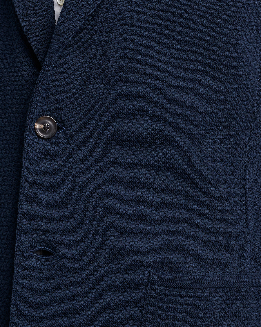 Heren | Blazers | Lardini | Knitted Structure Cotton Blazer Navy