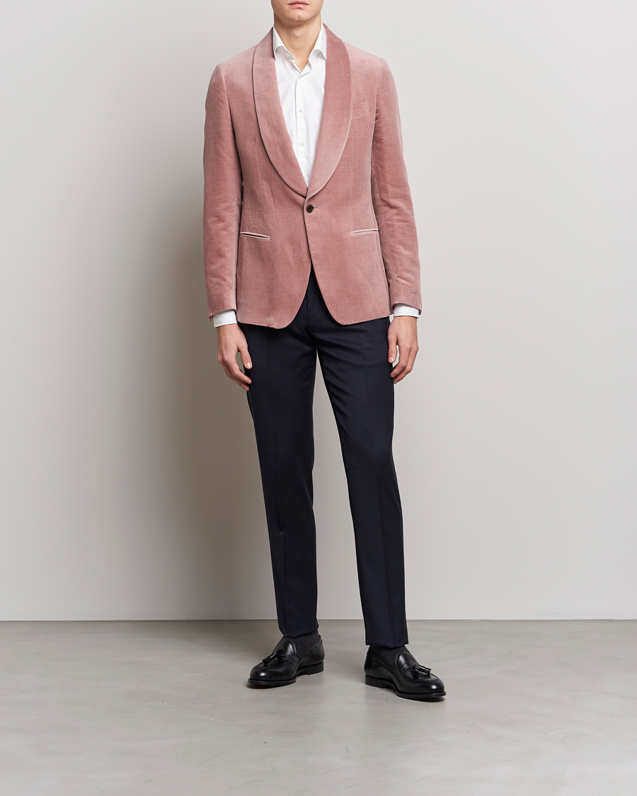 Heren | Blazers | Lardini | Summer Velvet Dinner Jacket Soft Pink