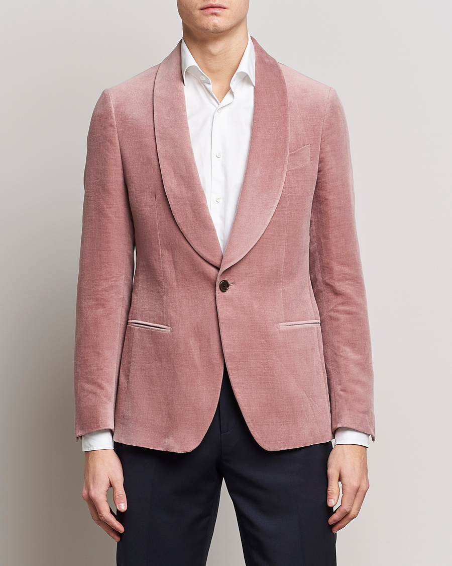Heren | Blazers | Lardini | Summer Velvet Dinner Jacket Soft Pink