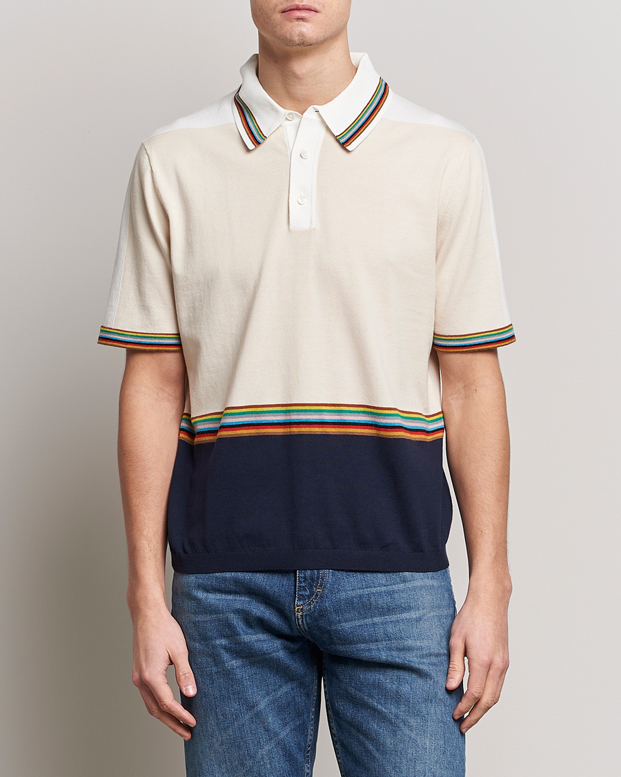 Heren | Truien | Paul Smith | Organic cotton Knitted Polo White