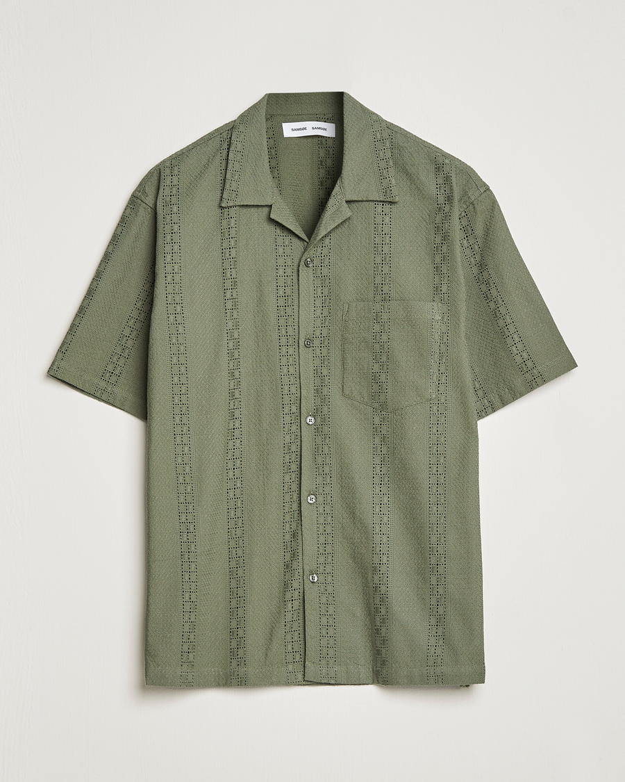 Heren | Overhemden | Samsøe Samsøe | Samsøe & Samsøe Emerson Cotton Short Sleeve Shirt Beetle