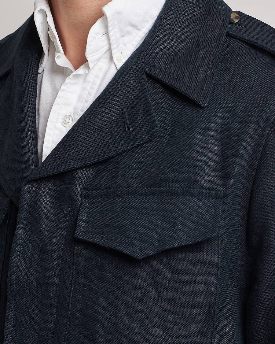 Heren | Jassen | Private White V.C. | Linen Field Jacket Navy