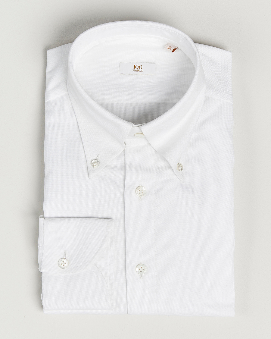Heren | Overhemden | 100Hands | Gold Line Natural Stretch Oxford Shirt White