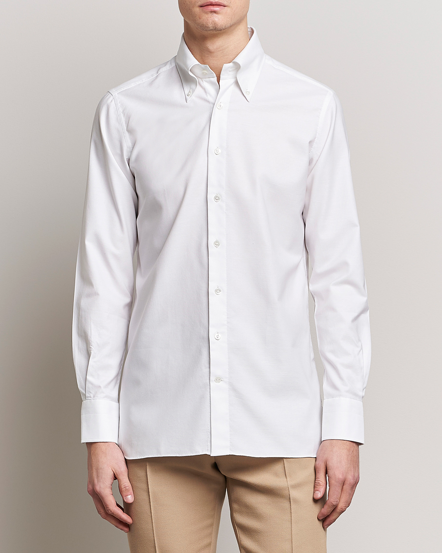 Heren | Overhemden | 100Hands | Gold Line Natural Stretch Oxford Shirt White