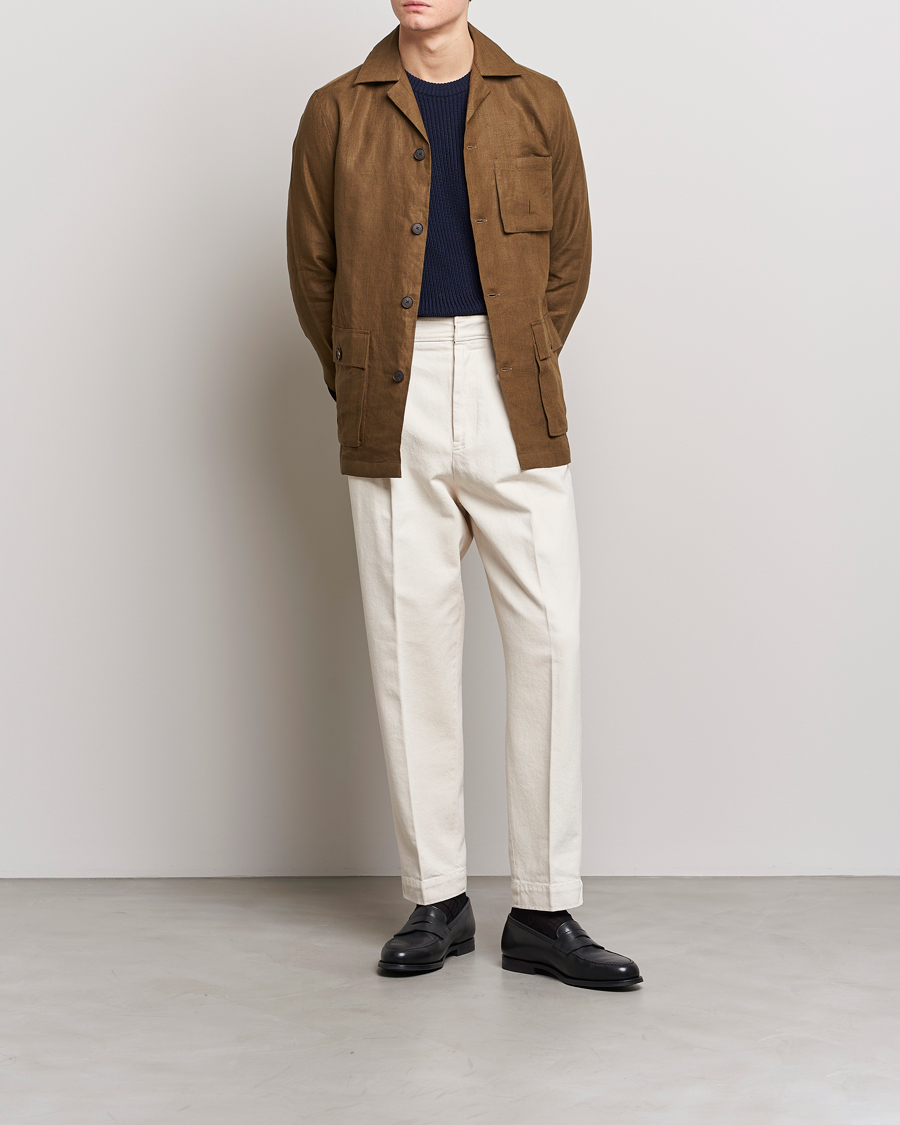 Heren | Jassen | 100Hands | Linen Travellers Jacket Green