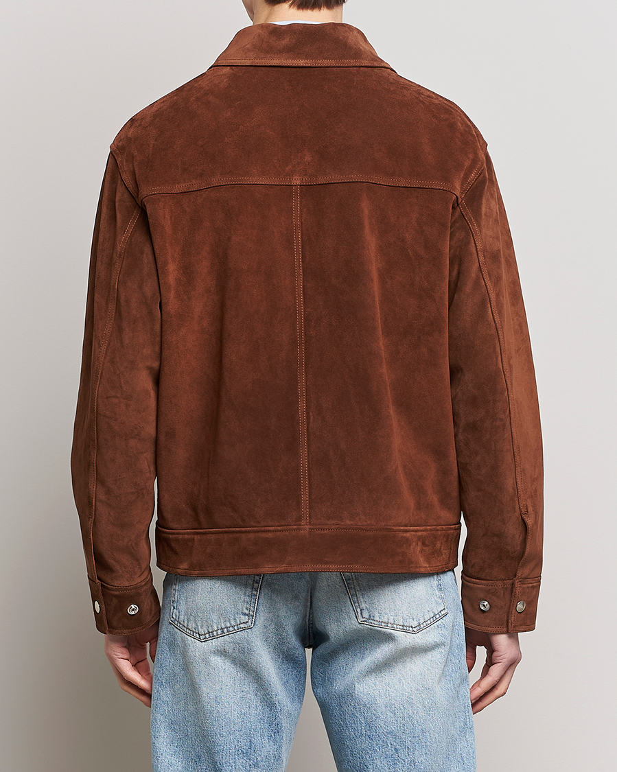 Heren | Jassen | GANT | Suede Jacket Mahogany Brown